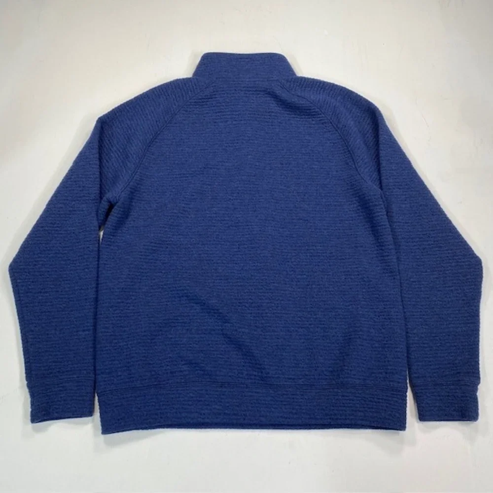 VRST Mens Blue Waffle Textured Quarter Zip Pullover Activewear Size M